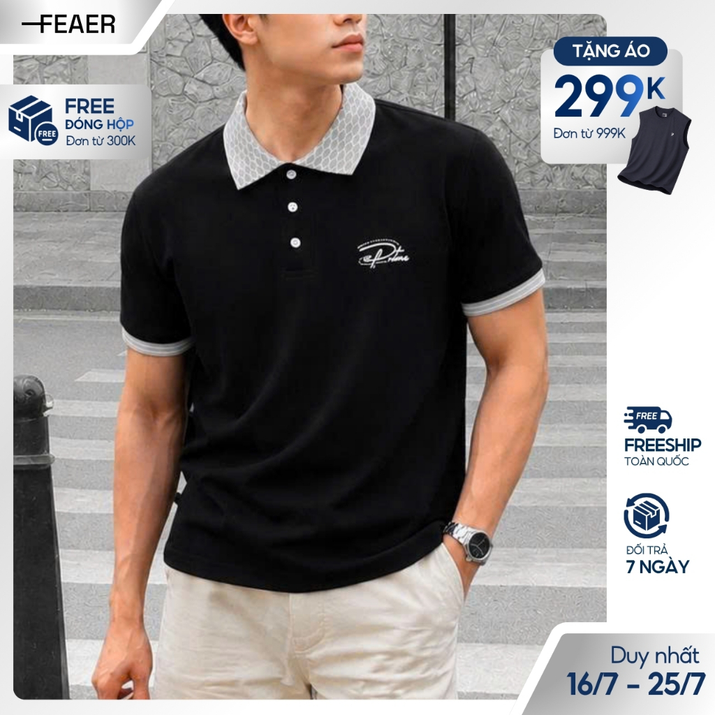 Áo polo PRIME phối cổ họa tiết dệt nổi, chất liệu Cotton Micro mềm mát thoáng khí, phong cách smart 