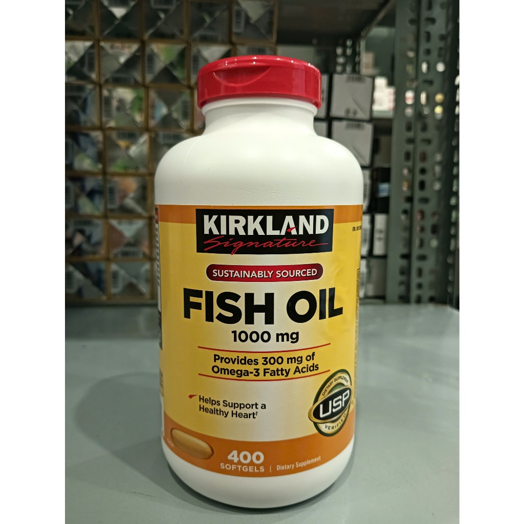(Hàng nhập khẩu) Dầu cá Omega 3 Fish Oil Kirkland 1000mg 400 viên
