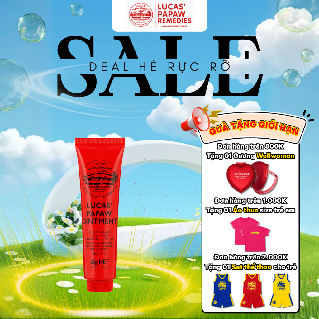 Son dưỡng đa năng Lucas' Papaw Ointment dùng cho môi khô, bong tróc da môi