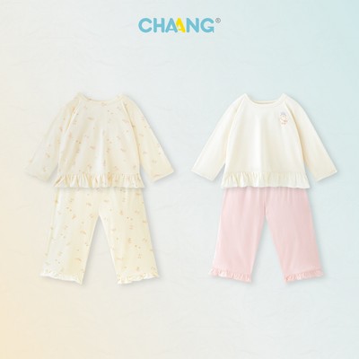 [CHAANG 6M-5Y] Bộ quần áo dài bèo Friend dáng suông rộng rãi cho bé gái