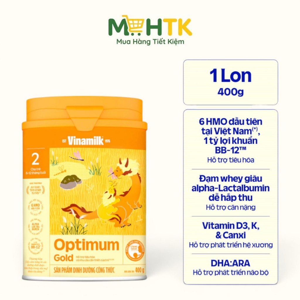 Sữa bột Optimum Gold 2 cho trẻ từ 6 - 12 tháng tuổi 400g