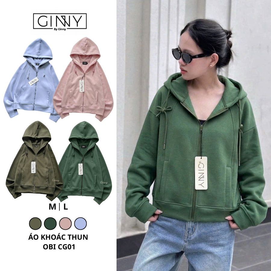Áo Khoác Thun Hoodie Zip 𝐆𝐈𝐍𝐍𝐘 | Áo chống nắng ngăn tia UV thông hơi thoáng khí thời trang |Obi CG04