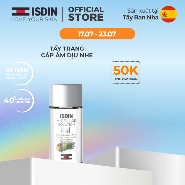 Nước tẩy trang 4-trong-1 ISDIN Micellar Solution 30ml