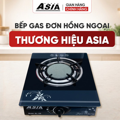 Bếp Gas Đơn Hồng Ngoại ASIA, đầu đốt gốm ceramic, kính cường lực 7mm nấu ăn nhanh - Hàng Chính Hãng