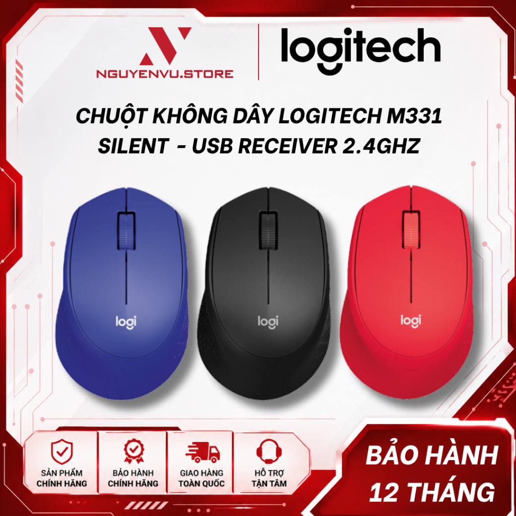 Chuột không dây Logitech M331 - Hàng Chính Hãng