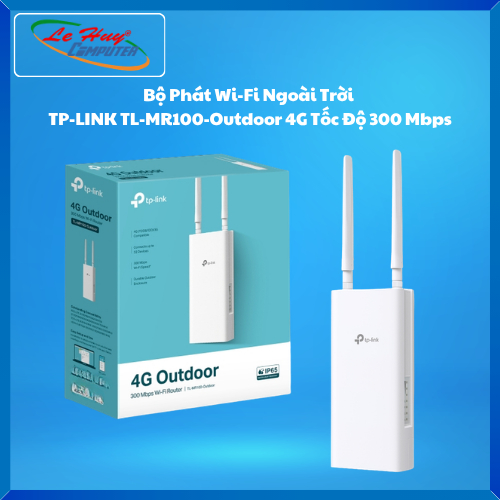 Thiết Bị Mạng - Bộ Phát Wi-Fi Ngoài Trời  TP-LINK TL-MR100-Outdoor 4G Tốc Độ 300Mbps-Hàng Chính Hãng