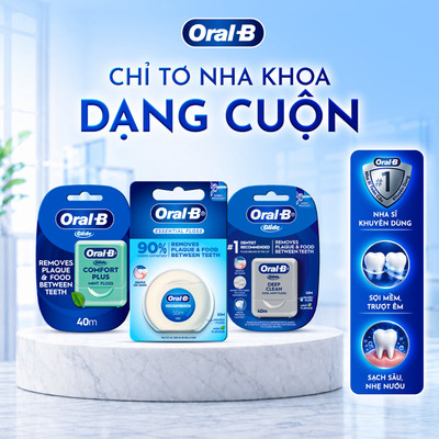 Combo Chỉ Nha Khoa ORAL-B Glide Hương Bạc Hà- Cho Răng Sạch Sẽ Và Cảm Giác Dễ Chịu- Hộp 40m