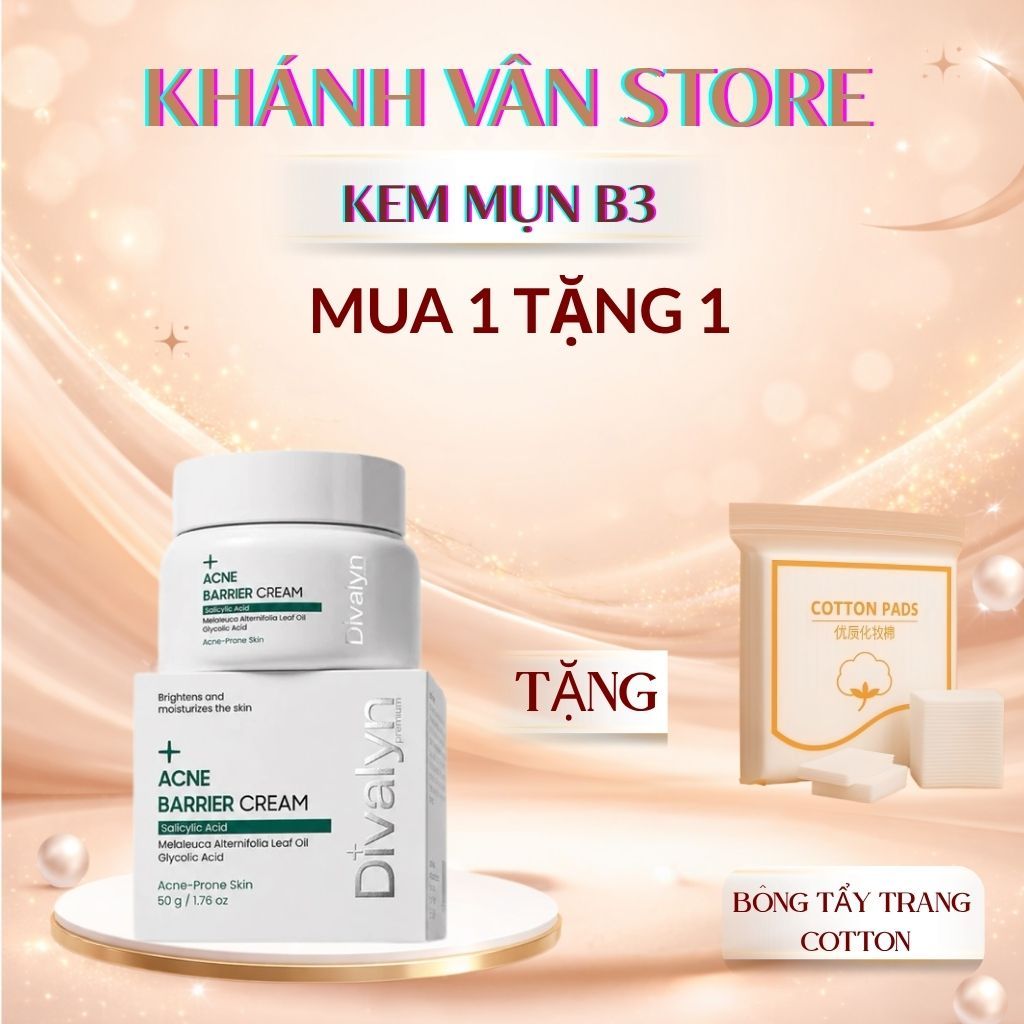 [ HÀNG CÔNG TY ] KEM MỤN B3 DIVALYN.Giúp da phục hồi - làm dịu da sau khi lấy nhân mụn.