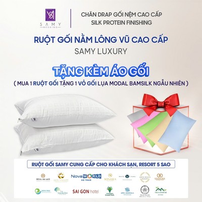 Ruột Gối Nằm Luxury Lông Vũ Cao Cấp SAMY BEDDING Êm Ái Khách Sạn 5 Sao
