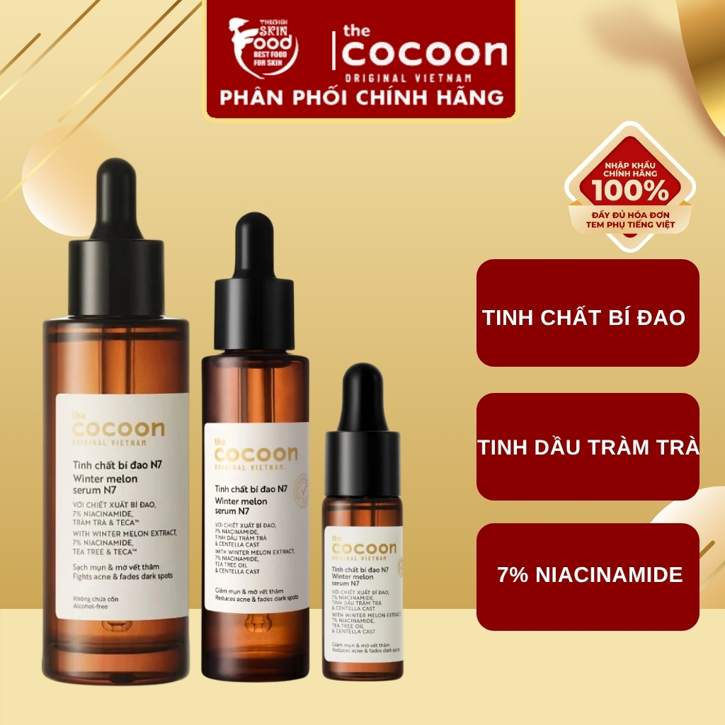 Tinh chất bí đao Cocoon 7% Niacinamide (N7) Winter Melon Serum N7 sạch mụn, mờ vết thâm thegioiskinf