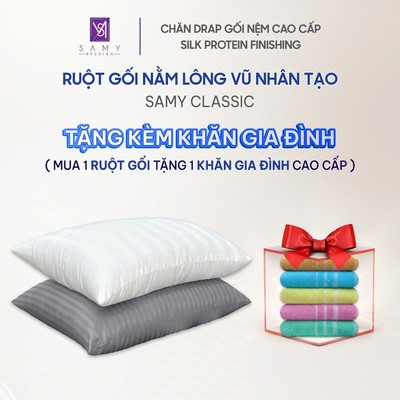 Ruột Gối Nằm Classic Lông Vũ Nhân Tạo SAMY BEDDING Êm Ái Nâng Đỡ