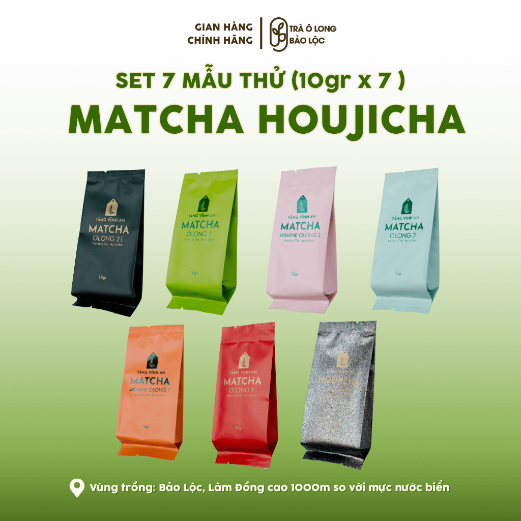 Mẫu Thử Bột Matcha - Houjicha - Matcha Olong - Túi 10gr - Trà Vĩnh An