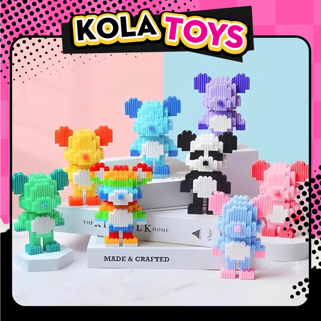 Mô hình lắp ráp bearbrick mini xếp hình ghép hình nhân vật anime 3d nhỏ KoLa #01
