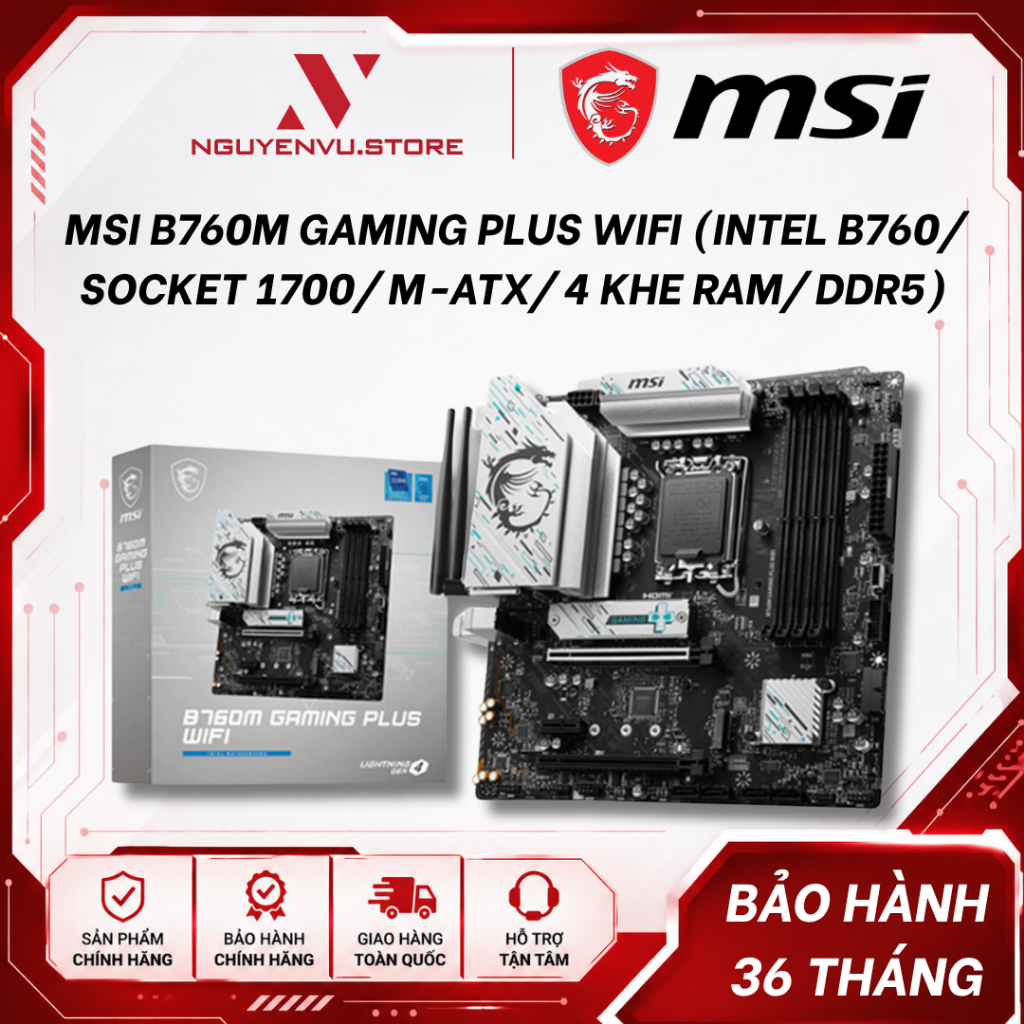 Mainboard MSI B760 GAMING PLUS WIFI D5 / B760M GAMING PLUS WIFI D5 - Hàng Chính Hãng