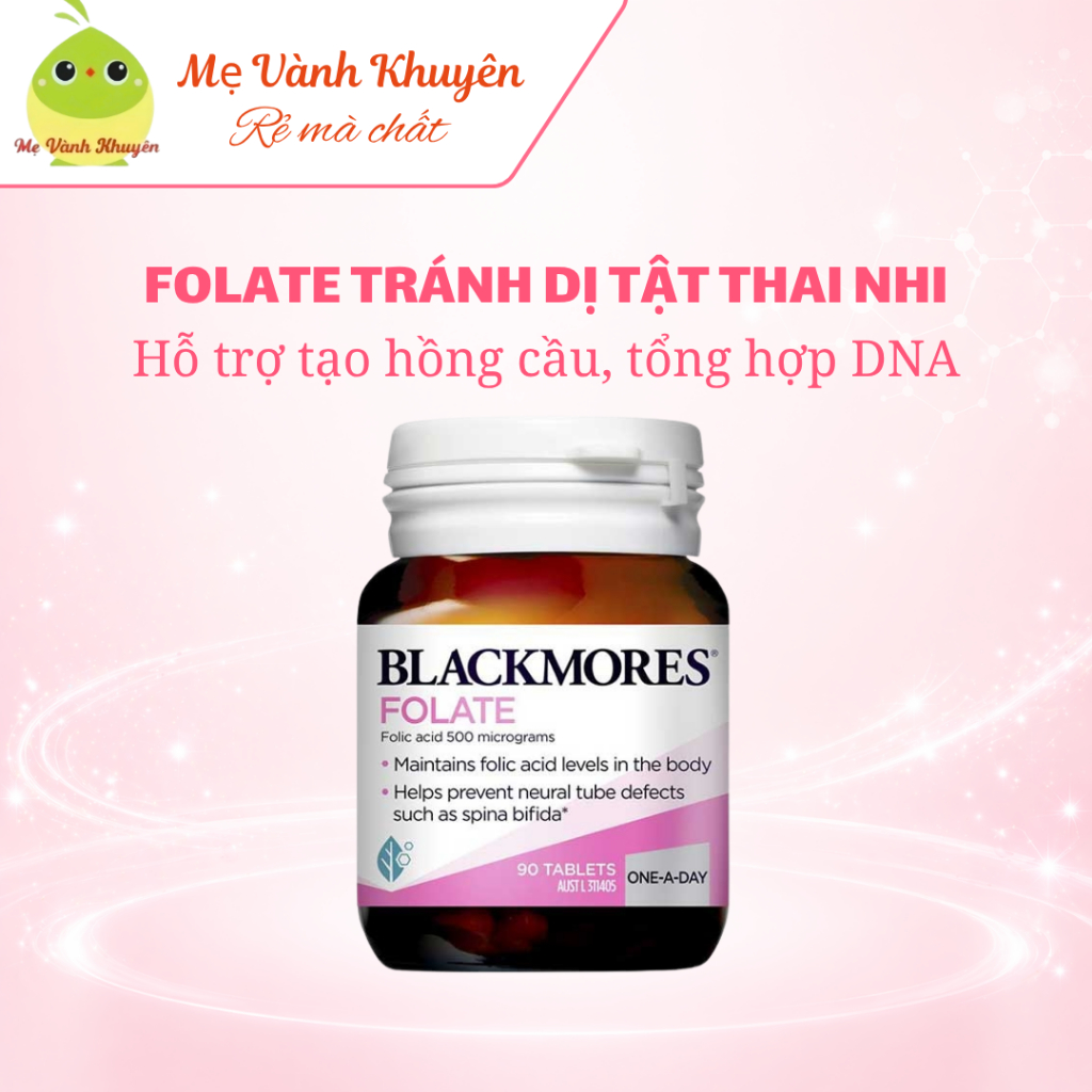 Viên uống bổ sung Axit Folic 90 viên cho mẹ bầu Blackmores Folate - Úc