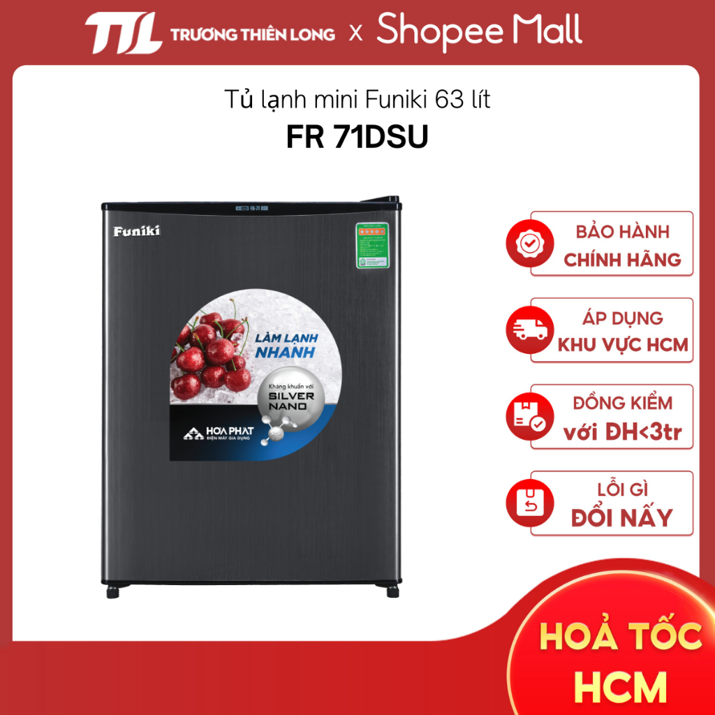 FR 71DSU - Tủ Lạnh Mini 1 Cửa FUNIKI FR-71DSU {Có hỏa tốc HCM}