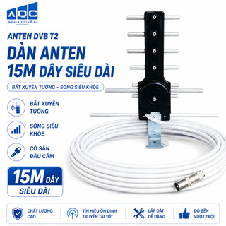 Dàn Anten thông minh cho tivi và thu sóng đầu KTS DVB - T2 ( 12m dây và 1 đầu cắm)