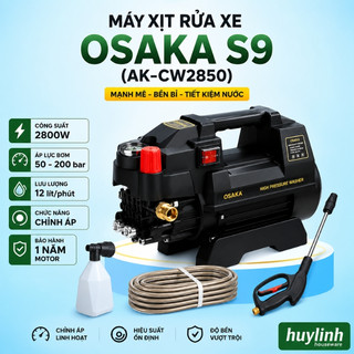 Máy xịt rửa xe chỉnh áp osaka ak-cw2850 - công suất 2800w - chính hãng