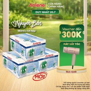 Combo 3 thùng 54 hộp sữa Anlene không đường Lactose vị nguyên bản (18 x 180ml)