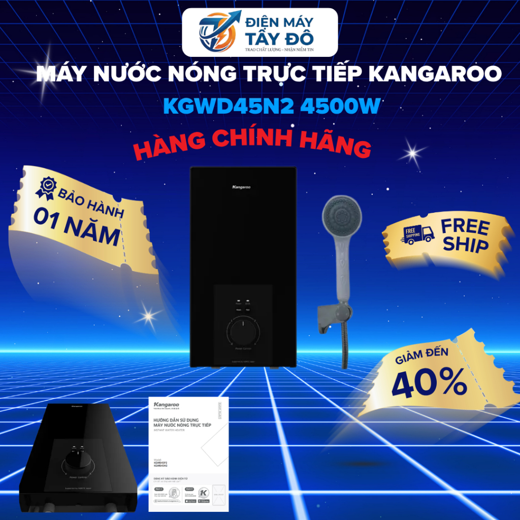 Máy Tắm Nóng Trực Tiếp 450W KGWD45N2 ( Không Bơm ) Chính Hãng Kangaroo