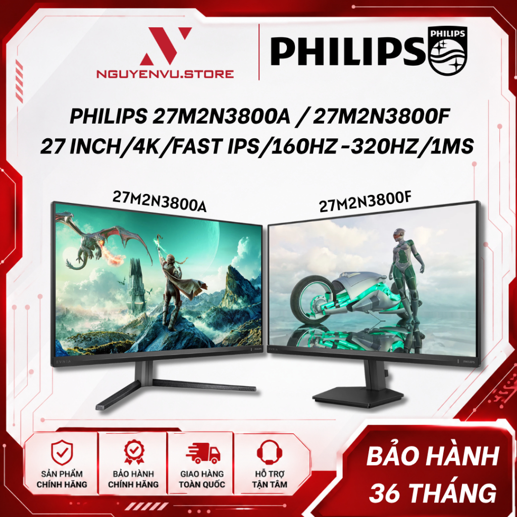 Màn hình Dual Mode PHILIPS 27M2N3800A / 27M2N3800F (27 inch/4K/Fast IPS/160Hz-320Hz/1ms) - HÀNG CHÍN