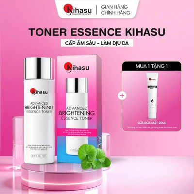 Toner Nước Hoa Hồng Kihasu Essence Rau Má Panthenol Cấp Ẩm Làm Dịu Da Nhạy Cảm Hỗ Trợ Dưỡng Sáng