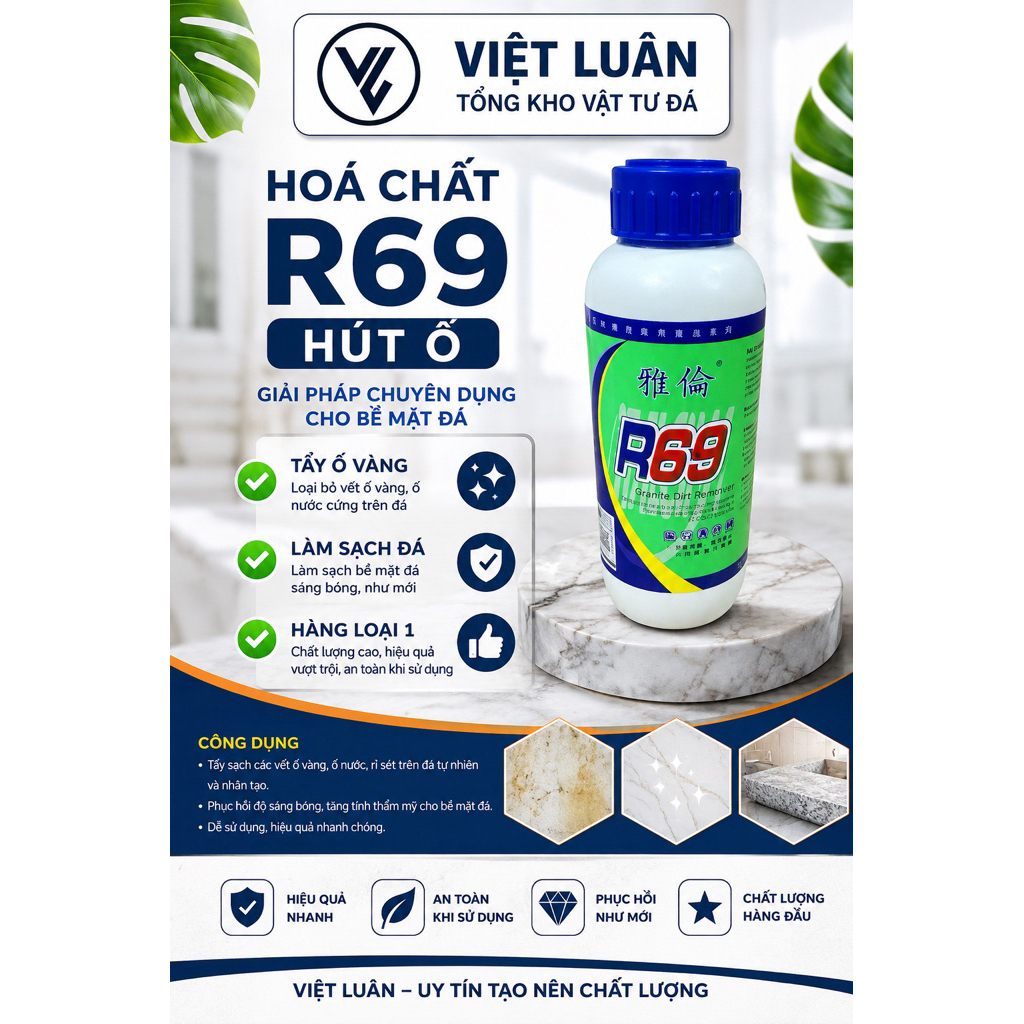 Hóa Chất Tẩy ố đá R96 Chuyên rẩy ố vàng Trên Đá