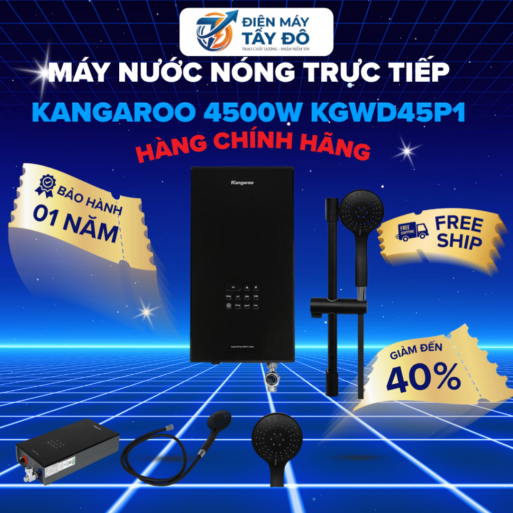 Máy Tắm Nóng Trực Tiếp KGWD45P1 450W ( Có Bơm) Chính Hãng Kangaroo