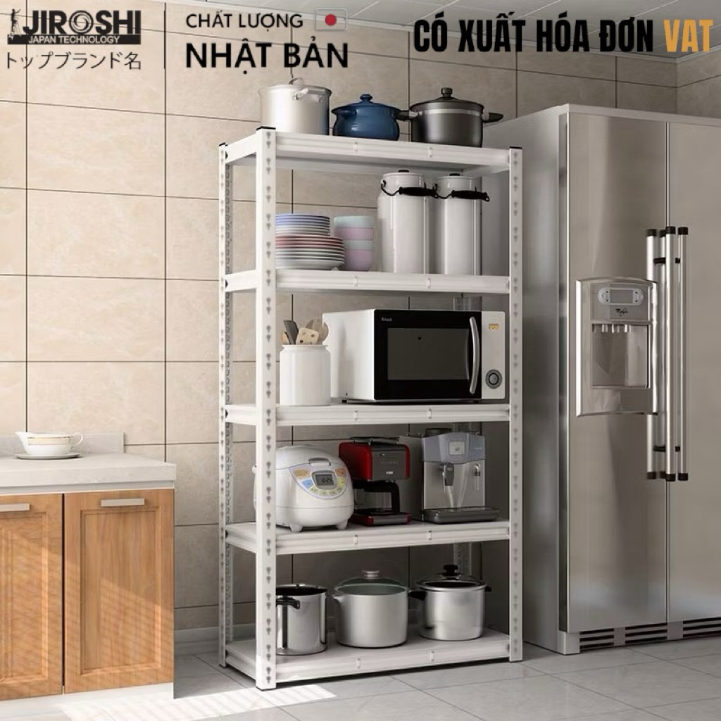 Kệ Sắt Đa Năng JIROSHI Nhật Bản: Kệ V Lỗ Trắng Hồng 3,4,5 Tầng cho Bếp và Đồ Đạc.