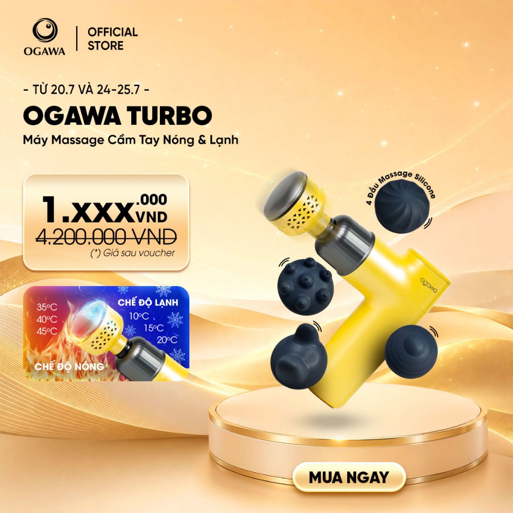 Máy massage cầm tay NÓNG LẠNH OGAWA - thiết kế độc đáo, tiện lợi