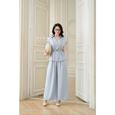 Set Sơ MI Quần Suông Nữ Công Sở MY WAY Bo Chun Eo Tôn Dáng Sang Chảnh 2MAB14299 2MQB01144 XA0