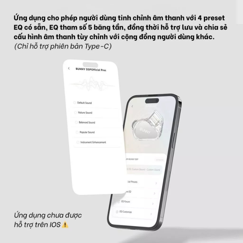 Tai Nghe IEM TANCHJIM BUNNY DSP Type-C | Jack 3.5mm | Có Mic | DAC Hi-Res | Chơi Game, Nghe Nhạc | BigBuy360 - bigbuy360.vn