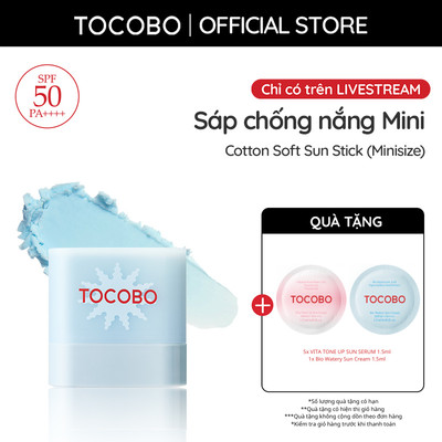 [KOL] Minisize Sáp chống nắng cấp ẩm dịu da Tocobo Cotton Soft Sun Stick SPF50 PA++++ 11g