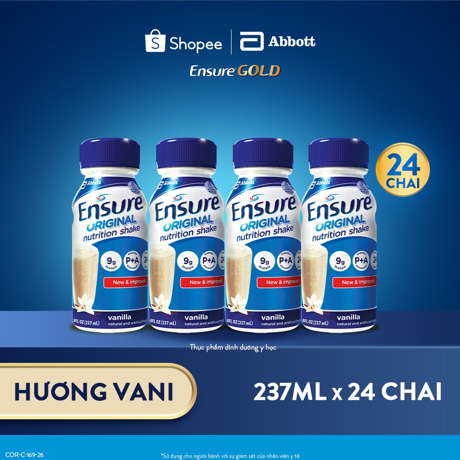 [HANNAH LIVE] Thùng 24 chai Sữa nước Ensure Abbott 237ml/chai