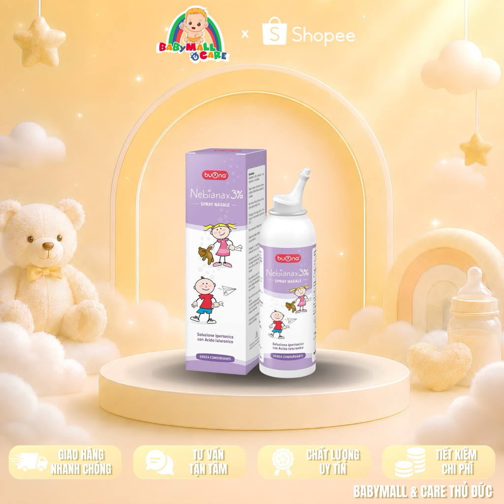 Dung dịch xịt mũi ưu trương Buona Nebial 3% Spray