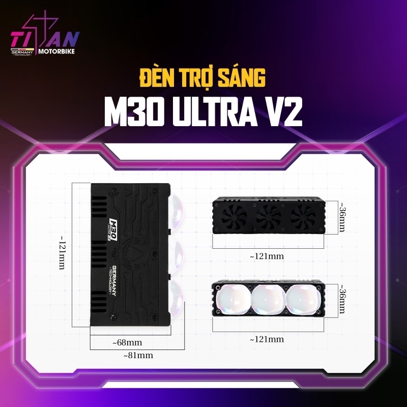 Đèn trợ sáng Titan Moto M30 Ultra V2