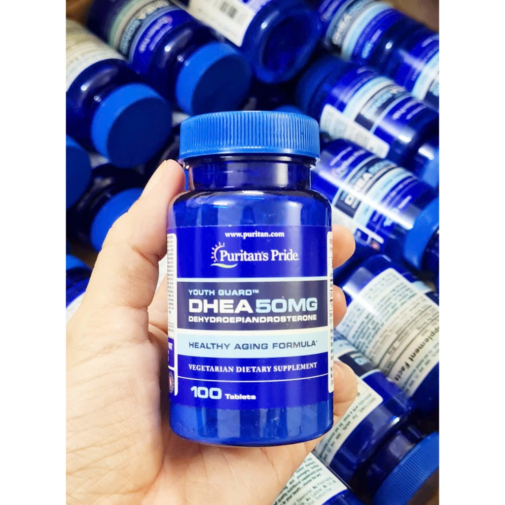 Date 2028 - mẫu mới nắp vặn Viên uống DHEA 50mg 100 viên Puritan's Pride