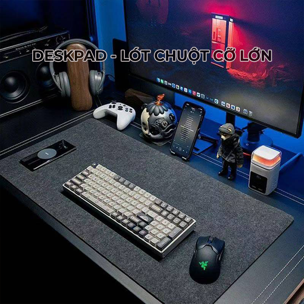 Tấm Lót Chuột Cỡ Lớn, Pad Chuột Cỡ Lớn Nỉ Full Bàn, Lót Chuột Decor Bàn Làm Việc Deskpad 100x50