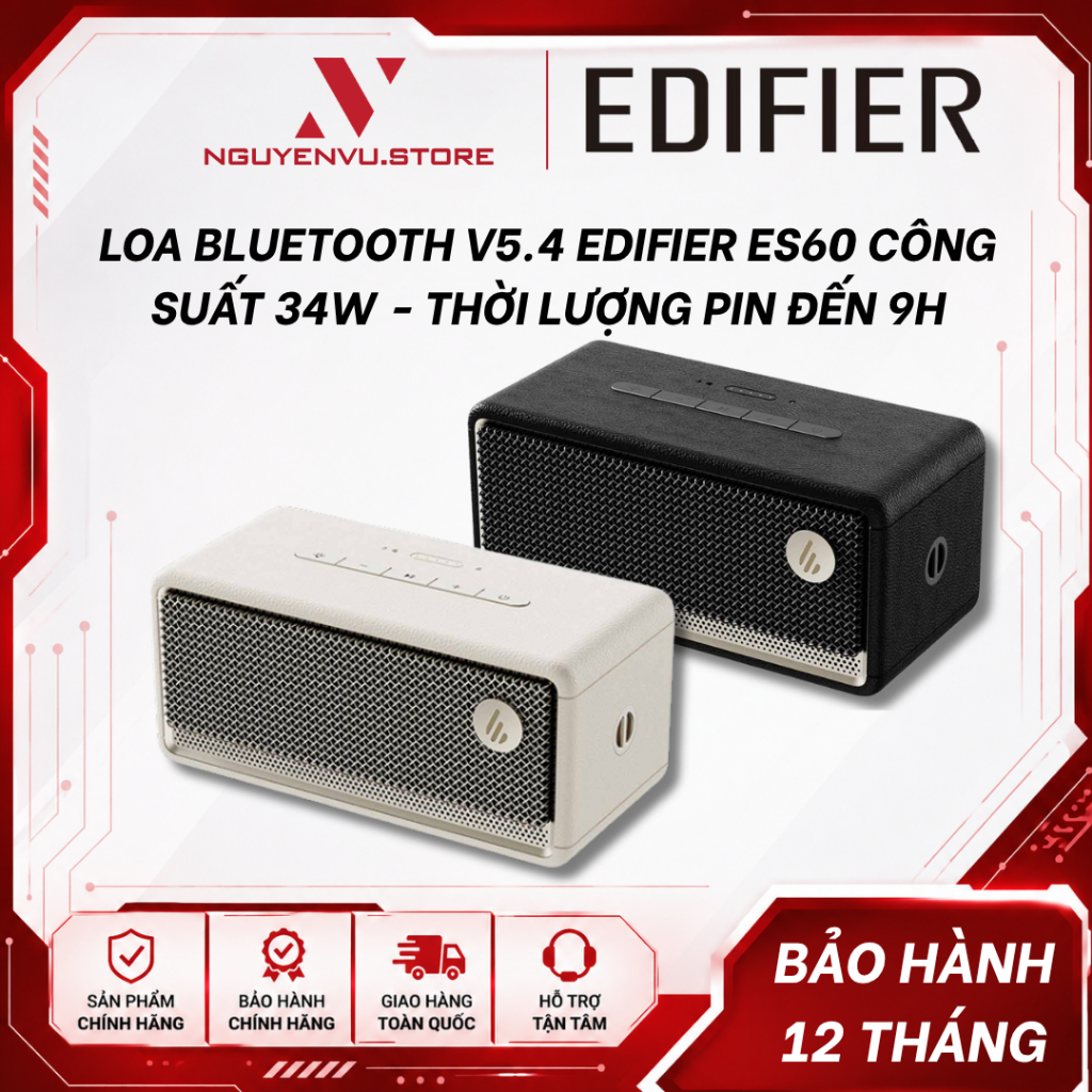 Loa Bluetooth V5.4 Edifier ES60 Công suất 34W - Thời lượng Pin đến 9H - Âm trầm mạnh mẽ - Hành Chính