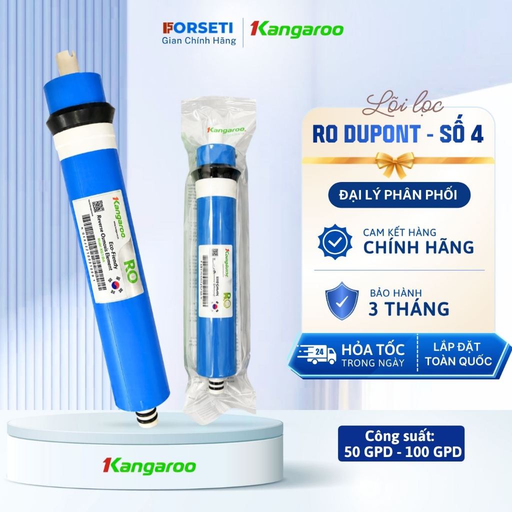 Màng RO Dupont Kangaroo Chính Hãng Lõi số 4 Công Suất 50/100GPD (10l-20l/h) Lọc Nước Tinh Khiết
