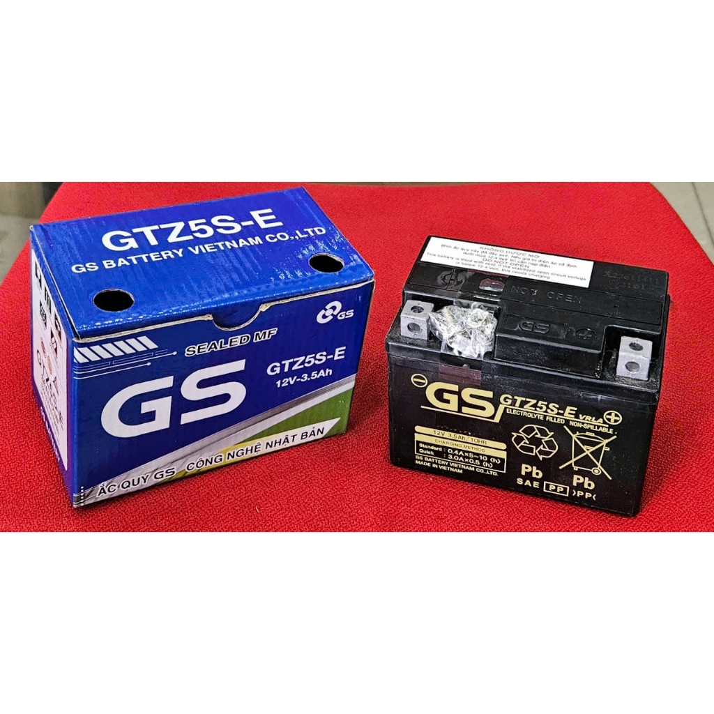 Ắc quy GS GTZ5S-E ( 12V-3.5Ah ) dùng cho xe máy Honda Wave / future, Yamaha, Suzuki chính hãng