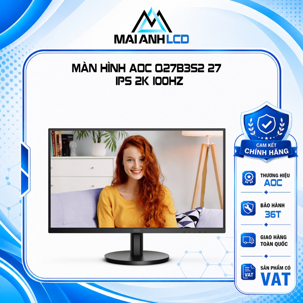 Màn hình AOC Q27B3S2 27" IPS 2K 100Hz