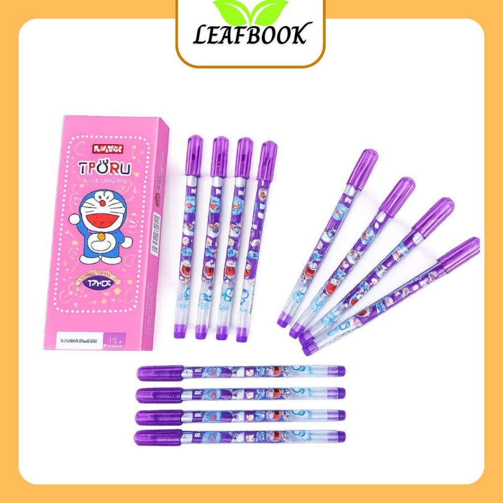 LEAFBOOK Bút Viết Gel Nước Mực Nho Thơm Tforu DOREAMON AH888 Ngòi 0.38mm Thoru/ VS999 Mực Tím