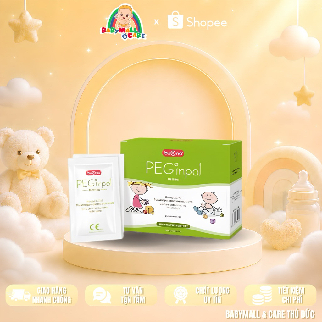 Bột hỗ trợ nhuận tràng Buona PEGinpol hộp 20 gói x5gram