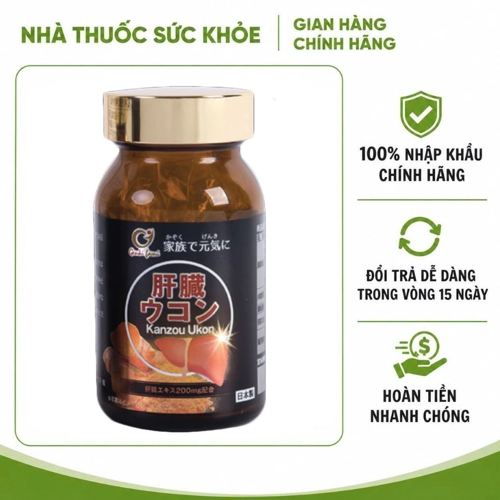 (Hàng nhập khẩu) Viên Uống Giải Độc Gan Genki Fami Kanzou Ukon - Hộp 90 Viên