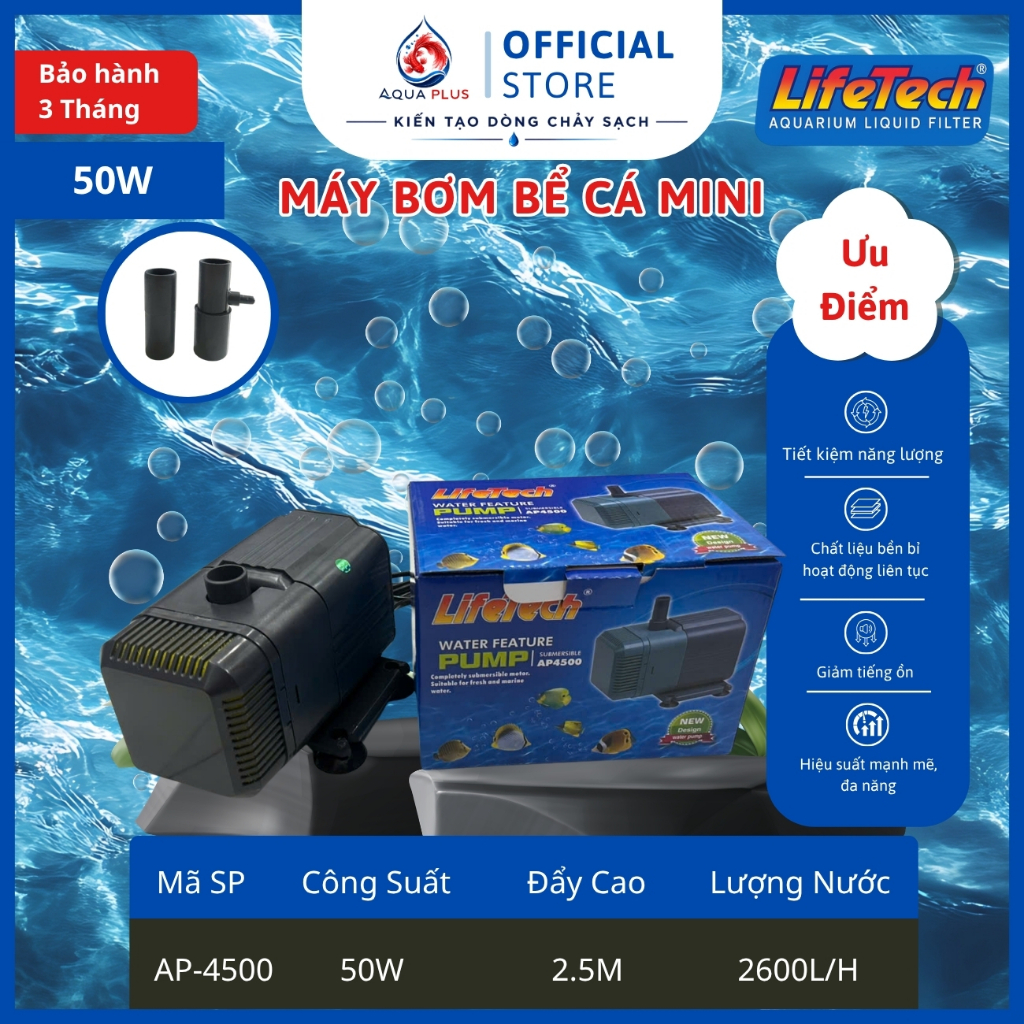 [Chính Hãng LIFETECH ]Máy Bơm Hồ Koi - Máy Bơm Đẩy Thác - Tiểu Cảnh Sân Vườn AP4500 AP5300 AP5400 AP