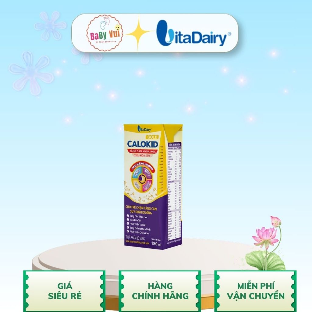 Sữa uống dinh dưỡng Calokid 110ml/180ml ( thùng 48 hộp ) - Vitadairy - Hàng Chính Hãng