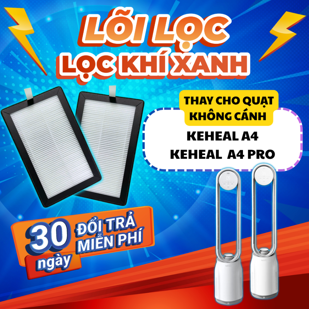 Bộ lọc LocKhiXanh® tương thích cho Lõi lọc không khí Quạt không cánh Keheal A4/ A4 PRO