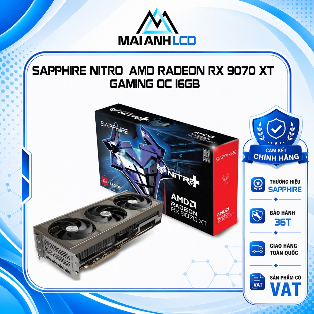 Card màn hình SAPPHIRE NITRO+ AMD Radeon RX 9070 XT GAMING OC 16GB