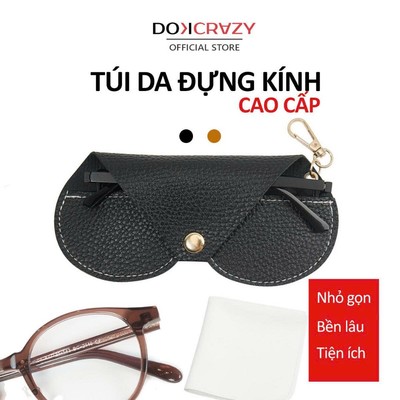 Bao Da Móc Khóa Đựng Mắt Kính DOKCRAZY Phong Cách Retro, Chất Liệu Da PU,Túi Đựng Mắt Kính ,Phụ Kiện Túi Xách, Tiện Lợi